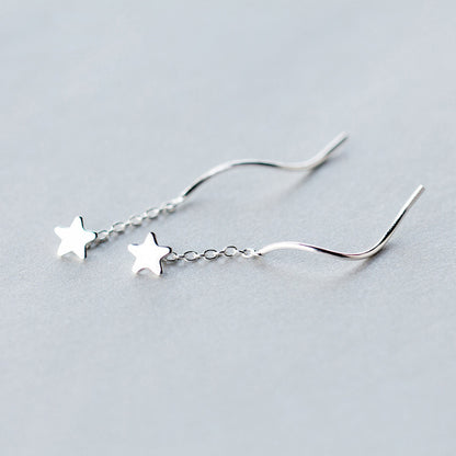 Fashion Personality Five-pointed Star S925 Silver Earrings Female-Jewearrings