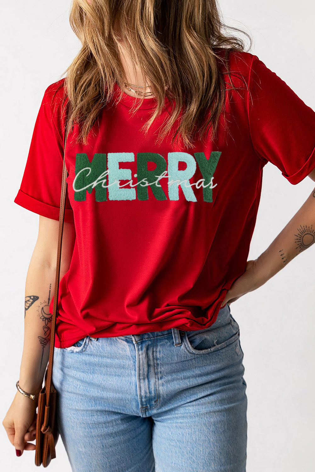 MERRY CHRISTMAS Round Neck Short Sleeve T-Shirt-Jewearrings