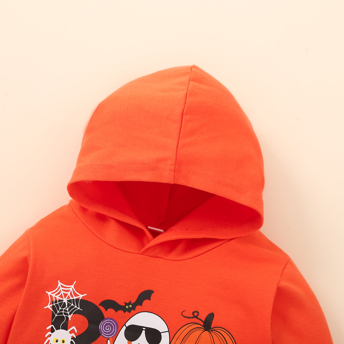 BOO Graphic Long Sleeve Hoodie and Printed Pants Set-Jewearrings