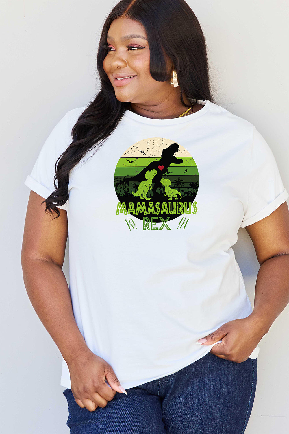 Simply Love Full Size MAMASAURUS REX Graphic T-Shirt-Jewearrings