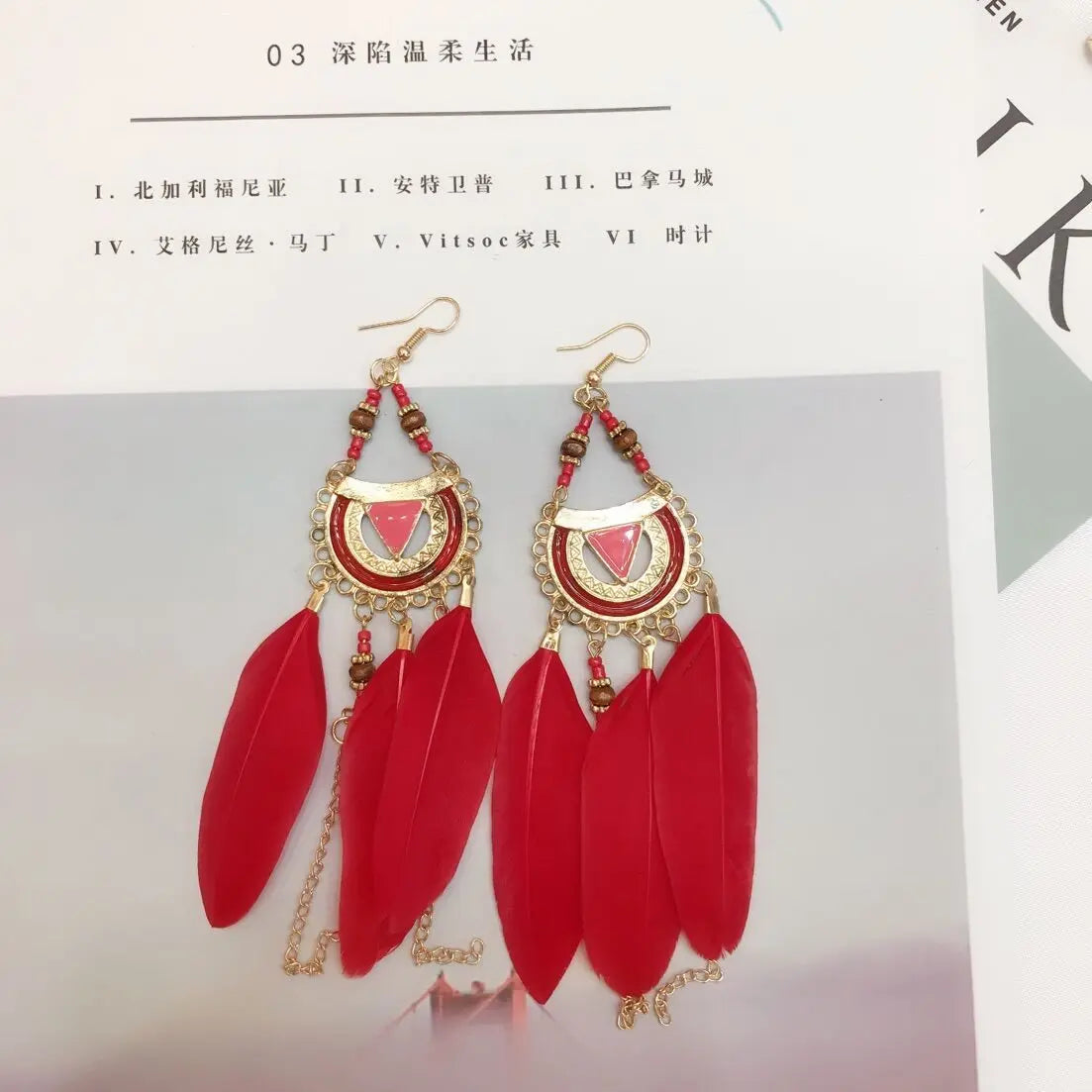 Feather earrings-Jewearrings