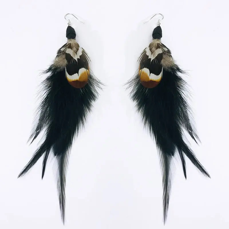 Feather Earrings Antique Bohemian Peacock-Jewearrings