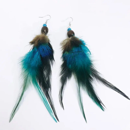 Feather Earrings Antique Bohemian Peacock-Jewearrings