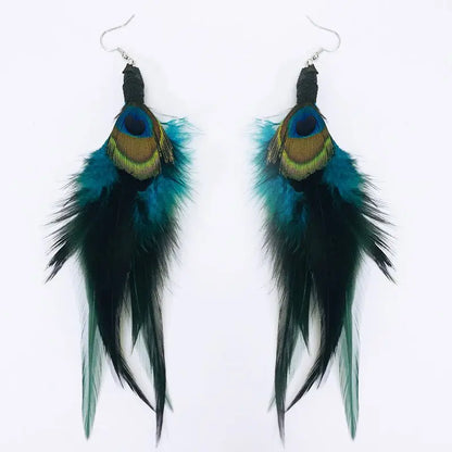 Feather Earrings Antique Bohemian Peacock-Jewearrings