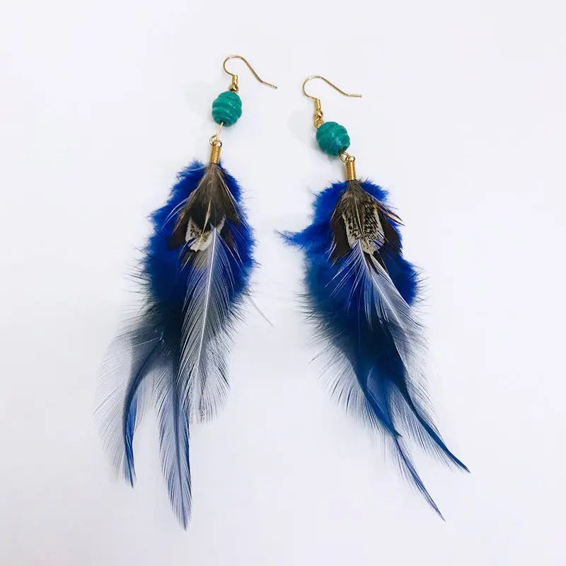 Feather Earrings Antique Bohemian Peacock-Jewearrings