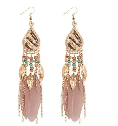 Feather Earrings Bohemian-Jewearrings