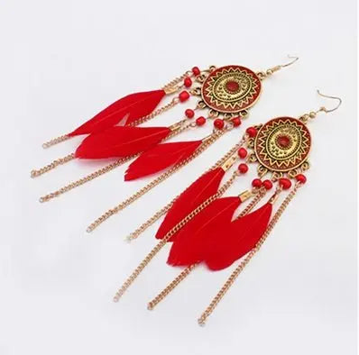 Feather Earrings Bohemian-Jewearrings