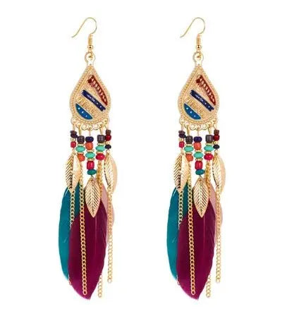 Feather Earrings Bohemian-Jewearrings