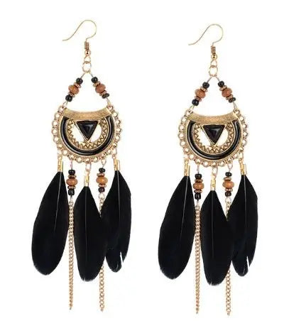 Feather Earrings Bohemian-Jewearrings