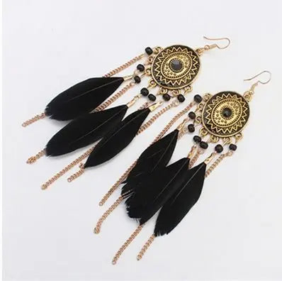 Feather Earrings Bohemian-Jewearrings