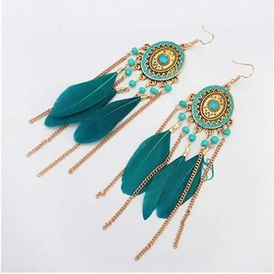 Feather Earrings Bohemian-Jewearrings