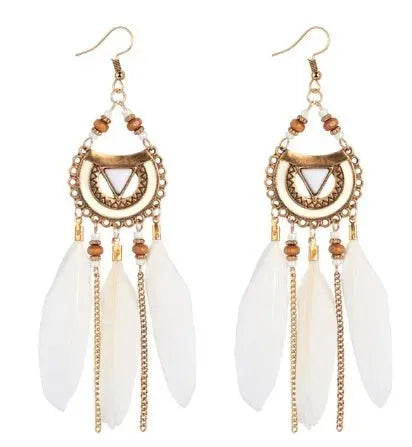 Feather Earrings Bohemian-Jewearrings