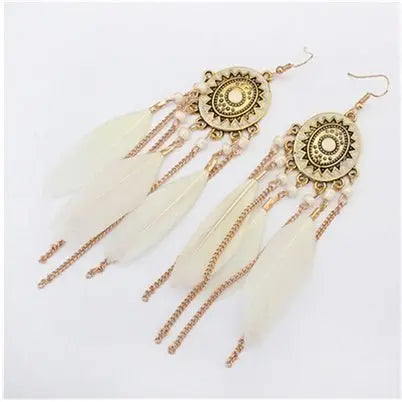 Feather Earrings Bohemian-Jewearrings