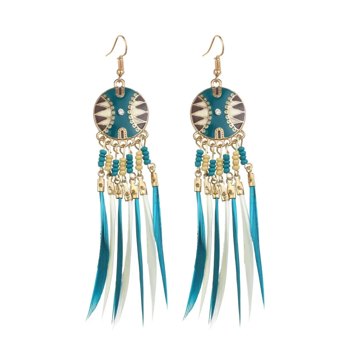 Feather Earrings Bohemian Ethnic Style Earrings-Jewearrings