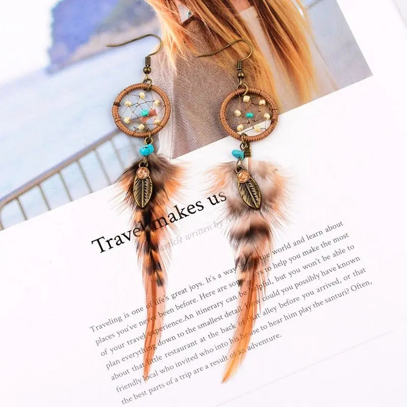 Feather Earrings: Bohemian & Retro Style-Jewearrings