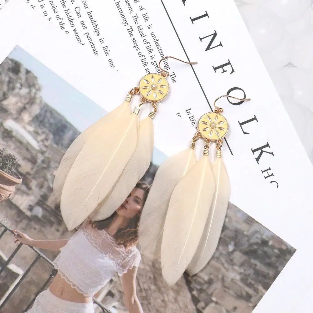 Feather Earrings: Bohemian Style & Natural Beauty-Jewearrings