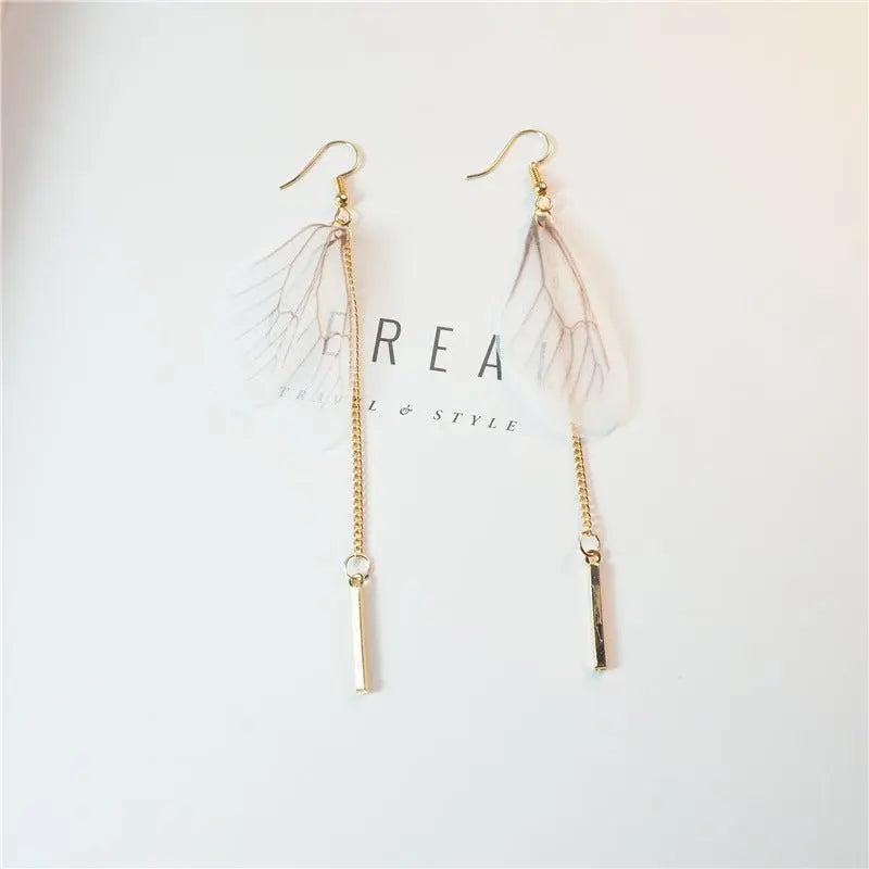 Feather Earrings - Butterfly Wings Long Tassel Earrings-Jewearrings