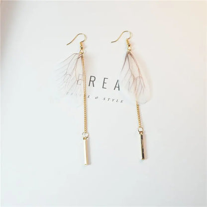 Feather Earrings - Butterfly Wings Long Tassel Earrings-Jewearrings