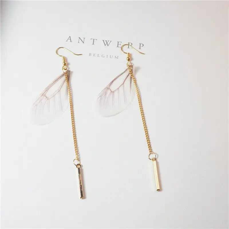 Feather Earrings - Butterfly Wings Long Tassel Earrings-Jewearrings