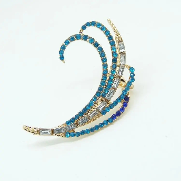 Feather Earrings - Captivating Blue Peacock Design-Jewearrings