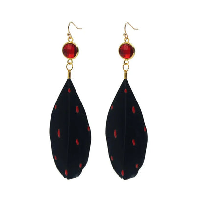 Feather Earrings: Devil Wing Statement Piece-Jewearrings