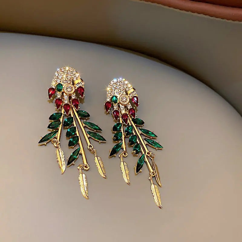 Feather Earrings: Diamond Drop Elegance for Any Occasion-Jewearrings