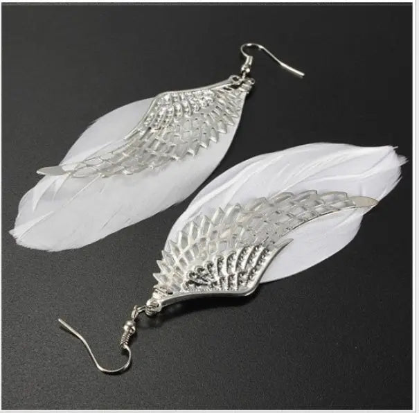 Feather Earrings - European & American Fashion Angel Wings-Jewearrings