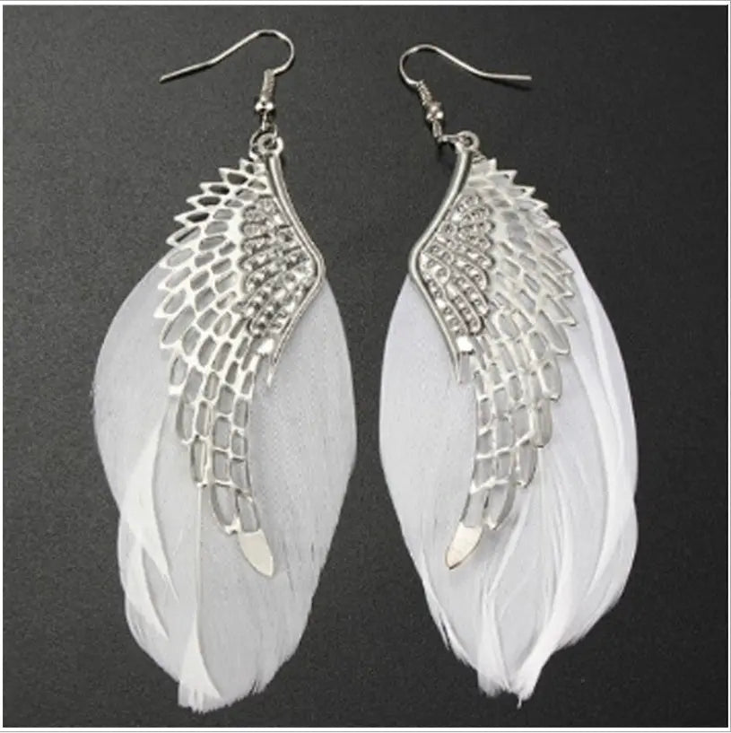 Feather Earrings - European & American Fashion Angel Wings-Jewearrings