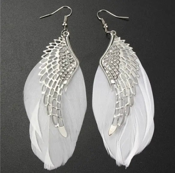 Feather Earrings - European & American Fashion Angel Wings-Jewearrings