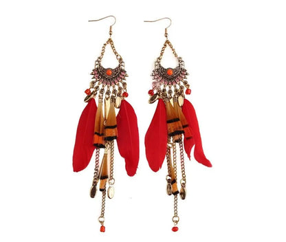 Feather Earrings European and American big-name exaggerated-Jewearrings