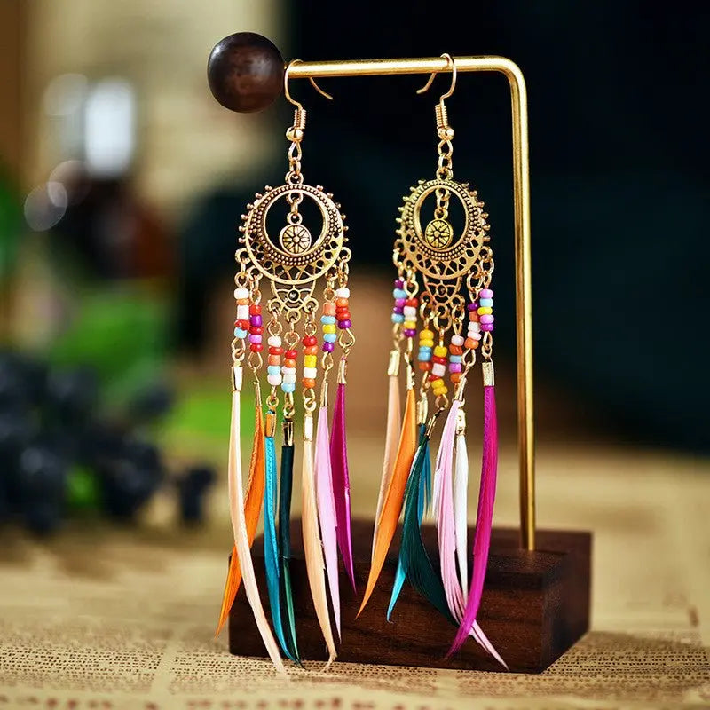 Feather Earrings: European And American Personality Retro-Jewearrings