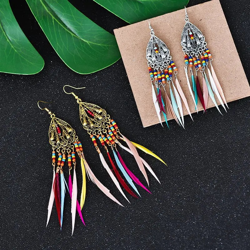 Feather Earrings: European And American Personality Retro-Jewearrings