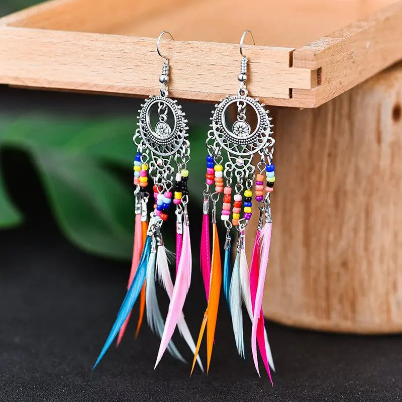 Feather Earrings: European And American Personality Retro-Jewearrings