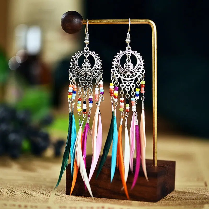 Feather Earrings: European And American Personality Retro-Jewearrings