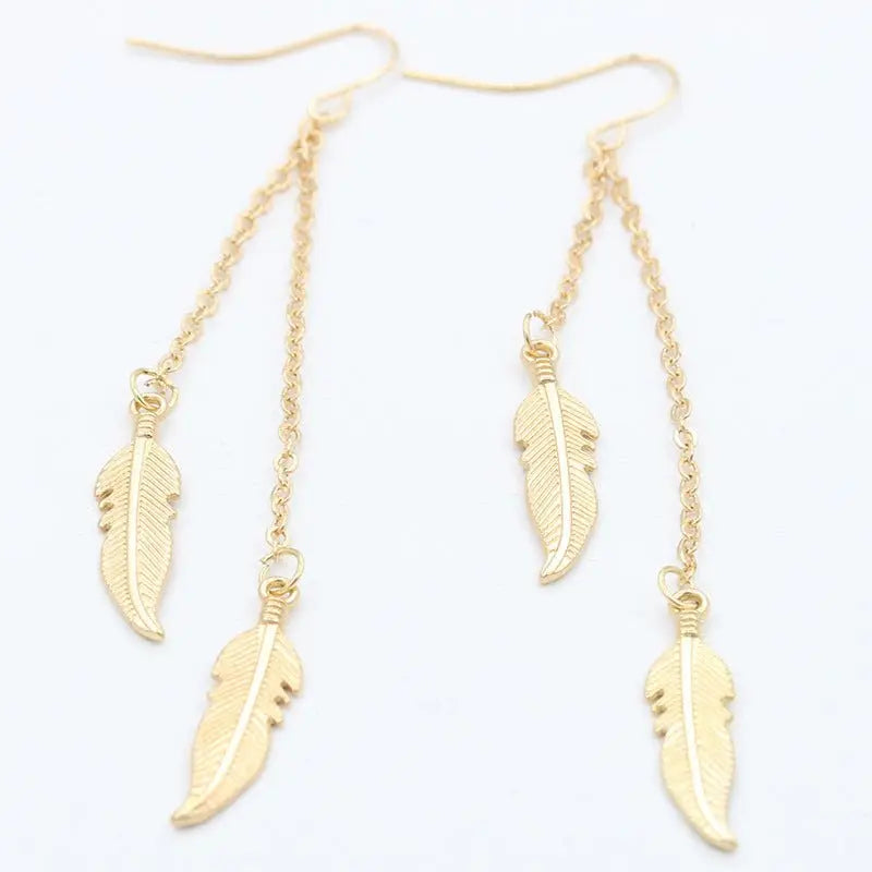 Feather Earrings for Boho Style | Lightweight & Trendy-Jewearrings