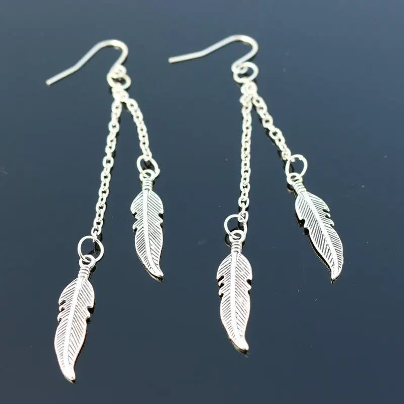 Feather Earrings for Boho Style | Lightweight & Trendy-Jewearrings