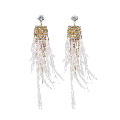 Feather Earrings - Gold-plated Feather Jewelry-Jewearrings