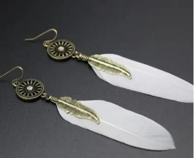 Feather Earrings in Various Colors-Jewearrings