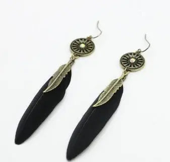 Feather Earrings in Various Colors-Jewearrings