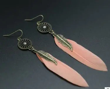 Feather Earrings in Various Colors-Jewearrings