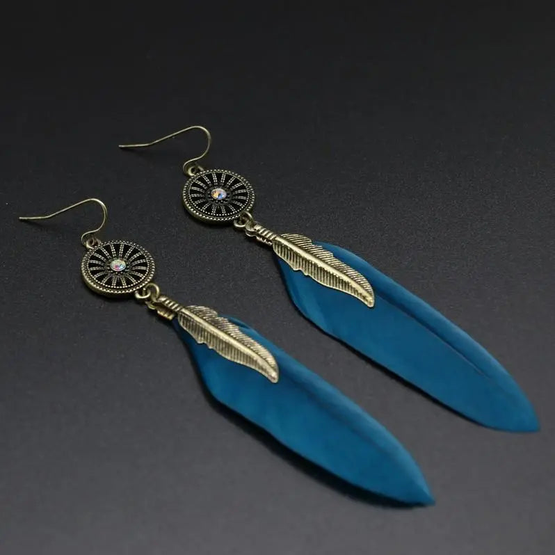 Feather Earrings in Various Colors-Jewearrings