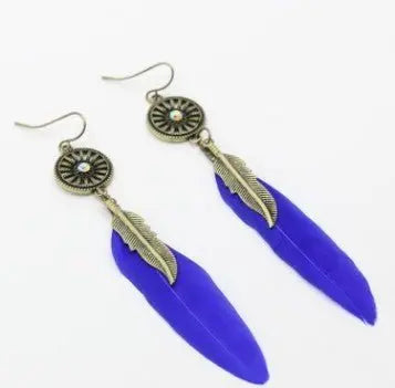 Feather Earrings in Various Colors-Jewearrings