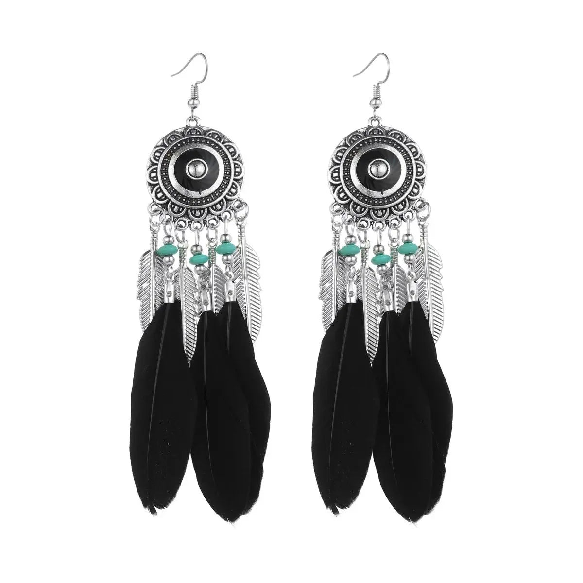 Feather Earrings Leaf Bohemian Long-Jewearrings