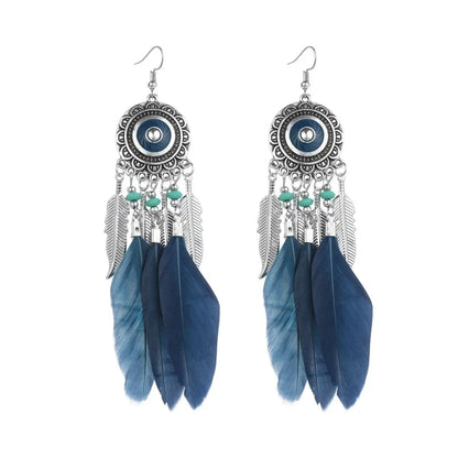 Feather Earrings Leaf Bohemian Long-Jewearrings