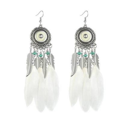 Feather Earrings Leaf Bohemian Long-Jewearrings