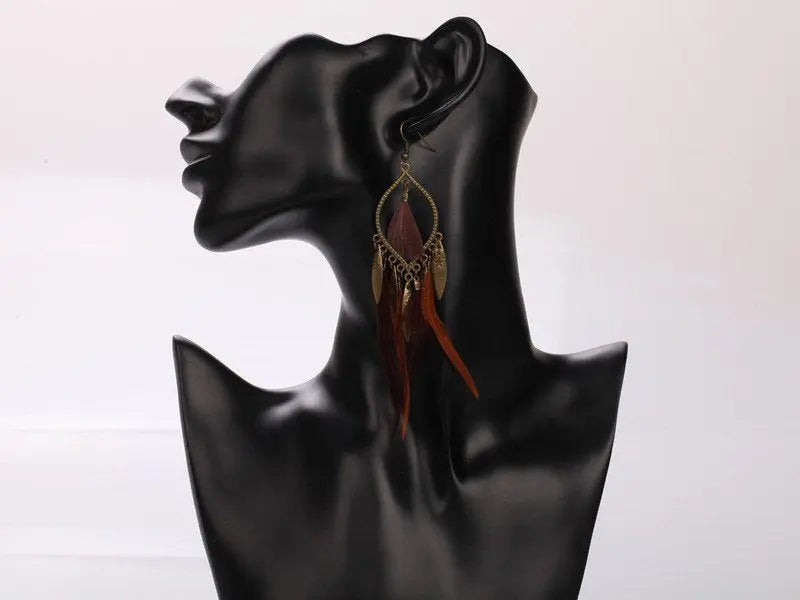 Feather Earrings Long-Jewearrings