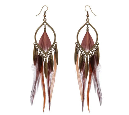 Feather Earrings Long-Jewearrings