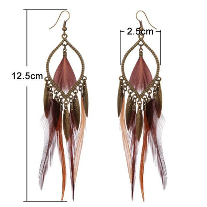 Feather Earrings Long-Jewearrings