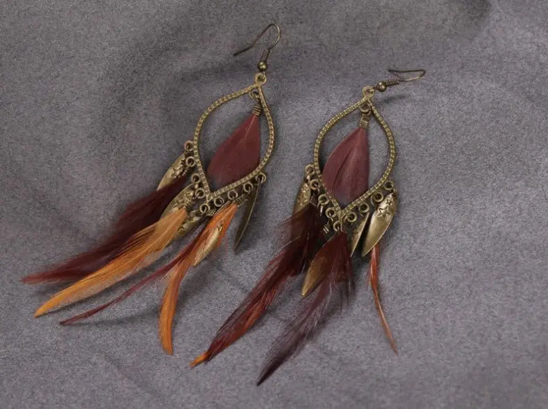 Feather Earrings Long-Jewearrings