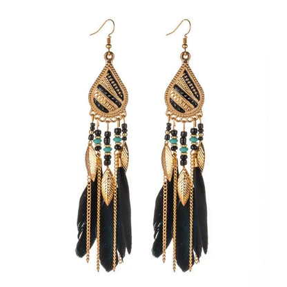 Feather Earrings Pearl-Jewearrings